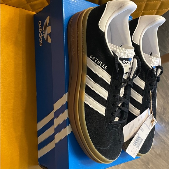 Adidas Originals Gazelle Bold Black/White Sneakers - Picture 4 of 6